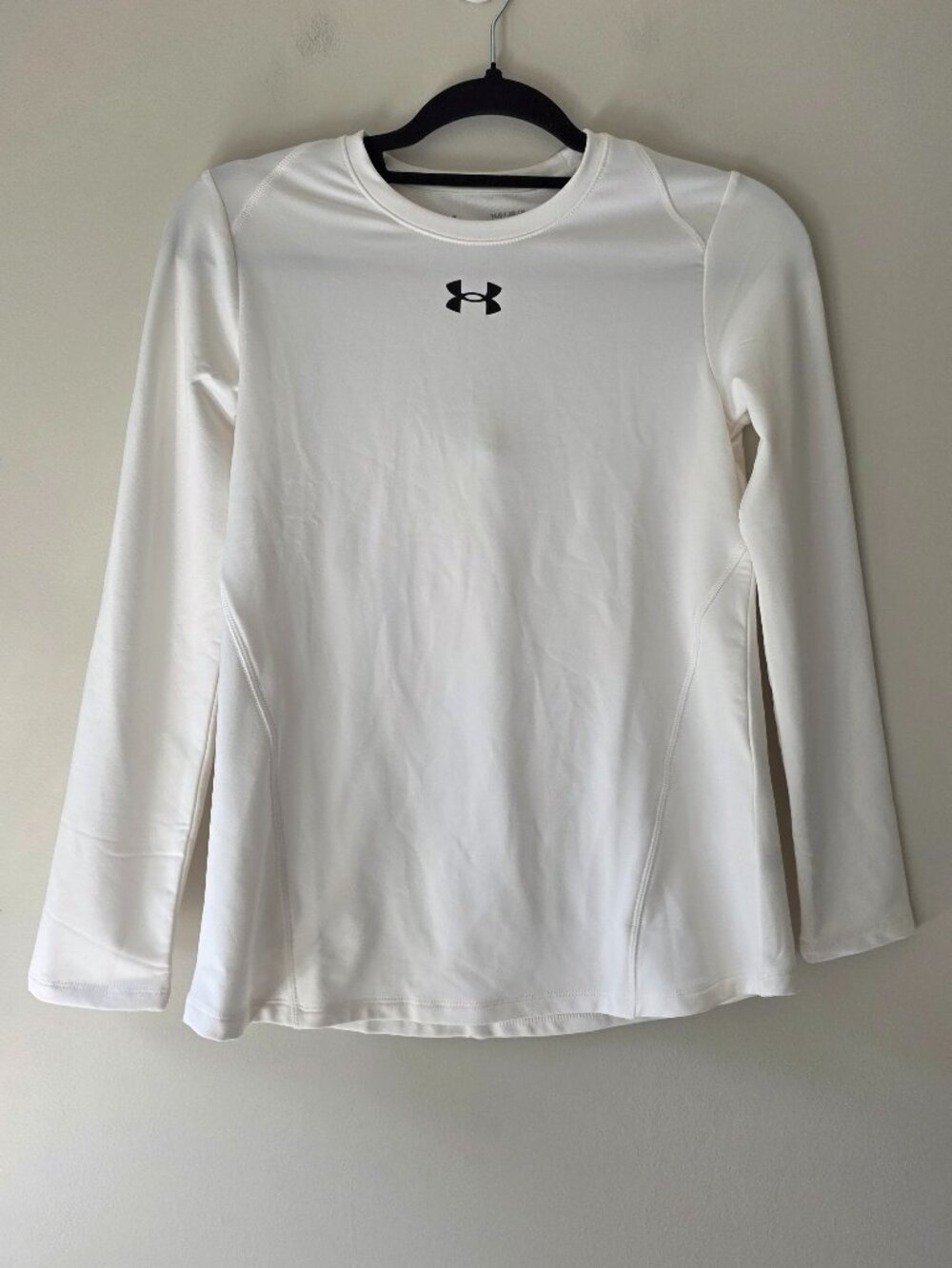 Under Armour Kids ColdGear Fitted Mock Neck Long Sleeve Top White YLG (12-14)